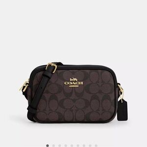 Coach Signature Brown and Black Crossbody Bag